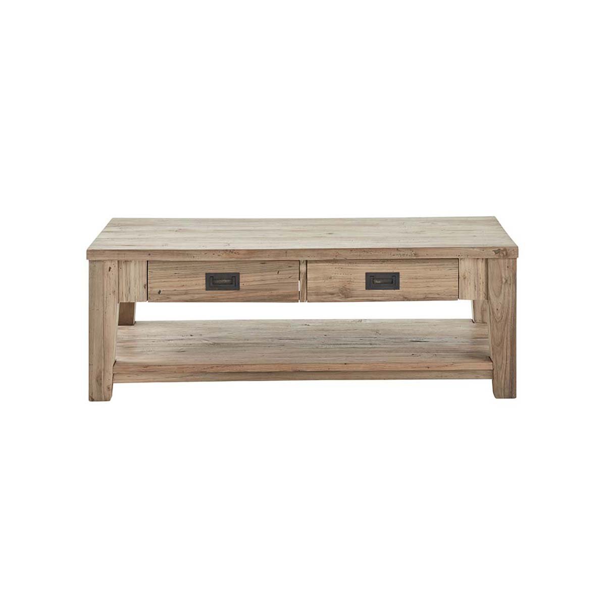 Table basse en bois de teck recyclé 120 cm CARGO naturel, BERAH GETAH