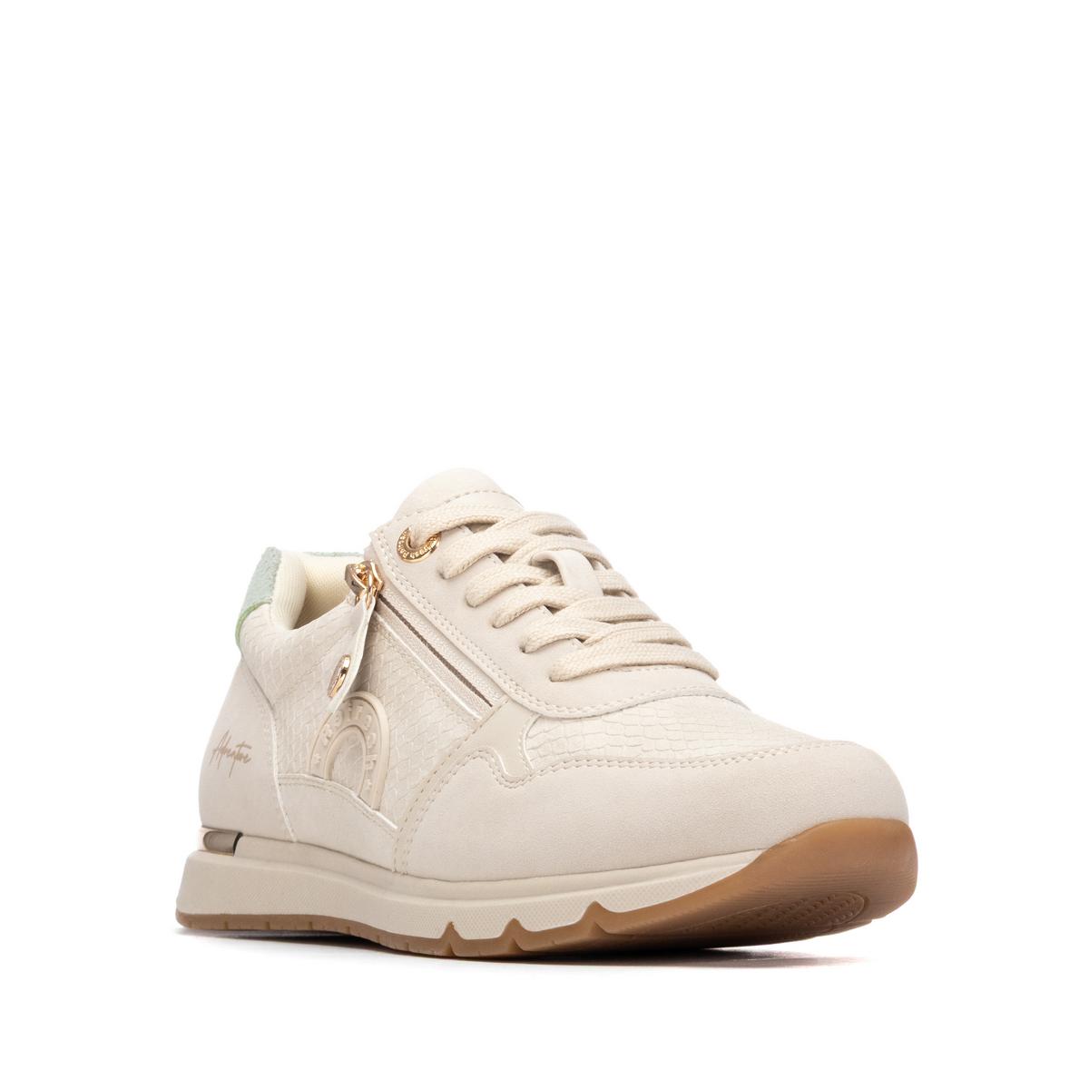 Baskets Plaine Décontractée Fermeture éclair beige, REFRESH