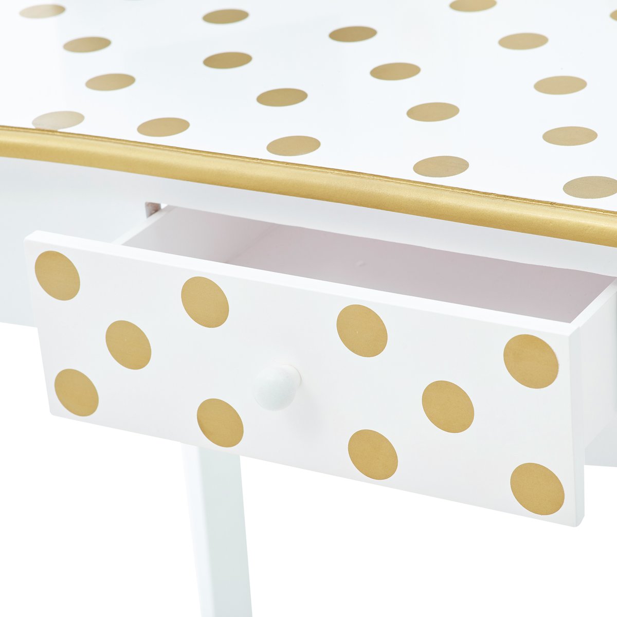 Coiffeuse Tabouret Enfant Bois FASHION PRINTS blanc, TEAMSON KIDS