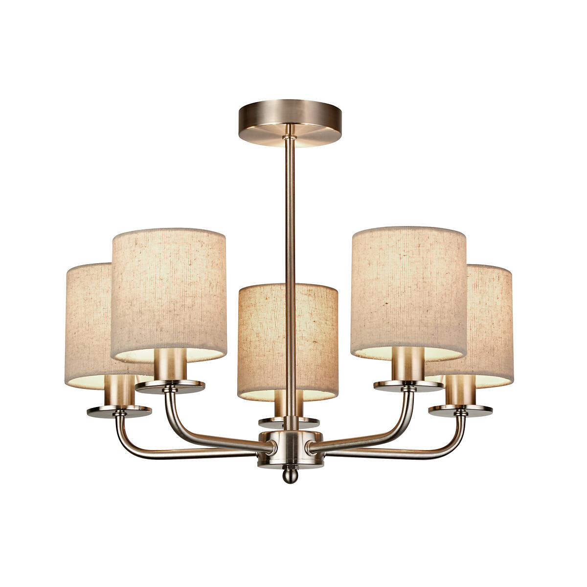 Vannes 5-Light Chandelier Ceiling Light in Satin Silver silver-coloured, SO'HOME