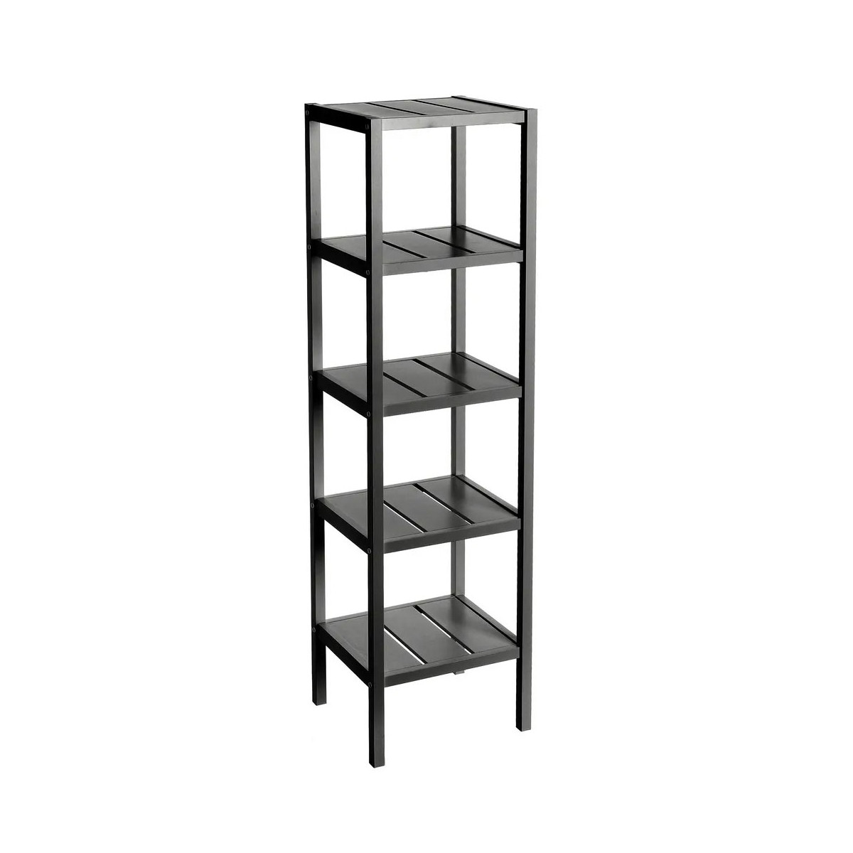 Étagère bois noir 5 plateaux - 37x33x140cm noir, WADIGA