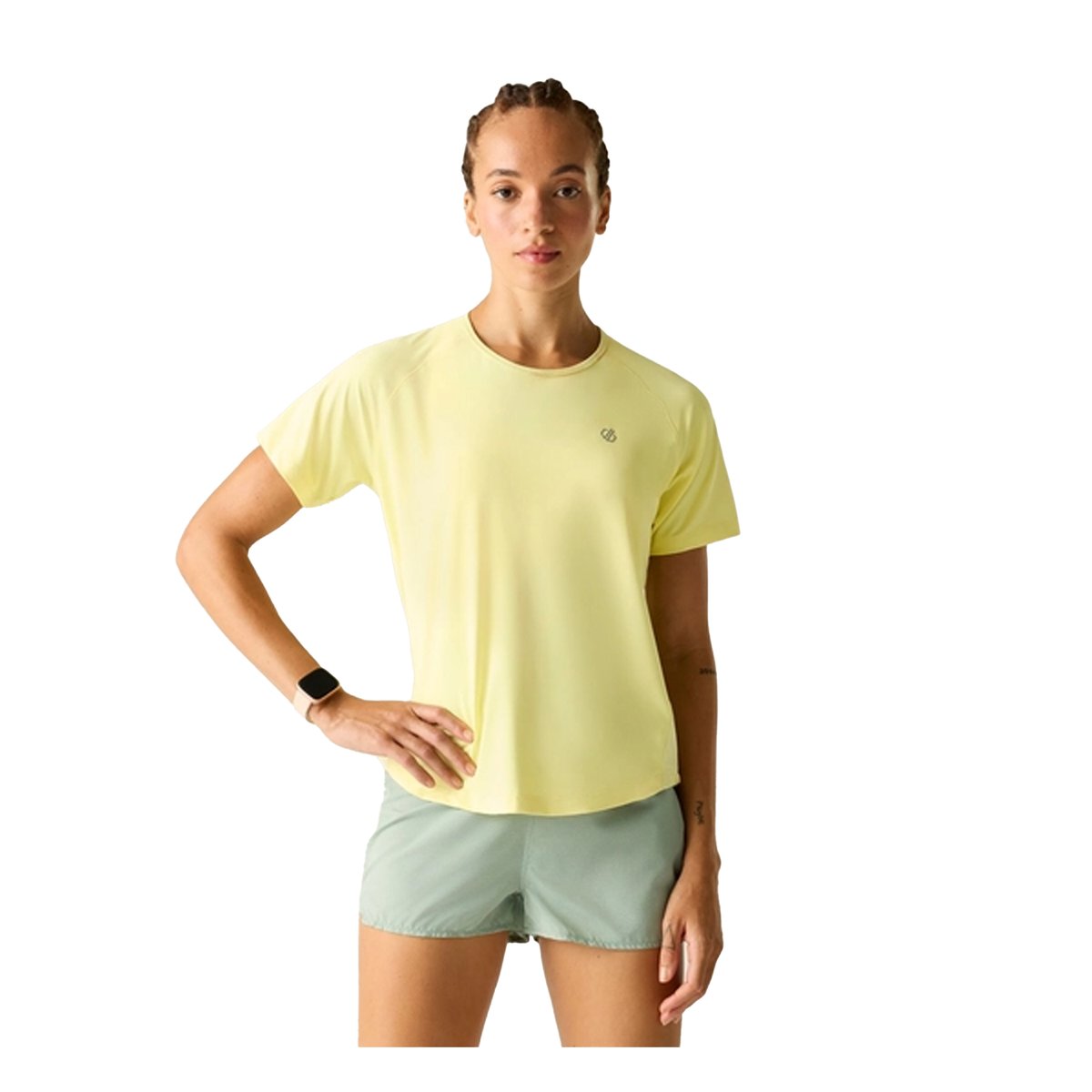 T-shirt uni manches courtes CHASE jaune pâle, DARE 2B