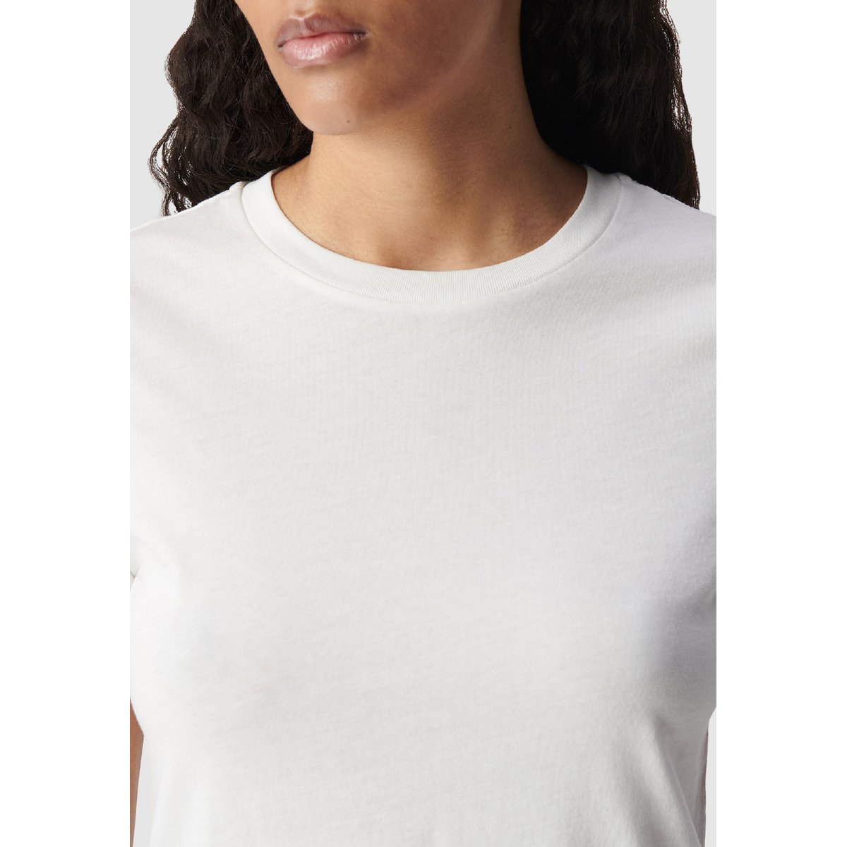 Tee-shirt droit col rond broderie chevrons dos blanc cassé, IKKS