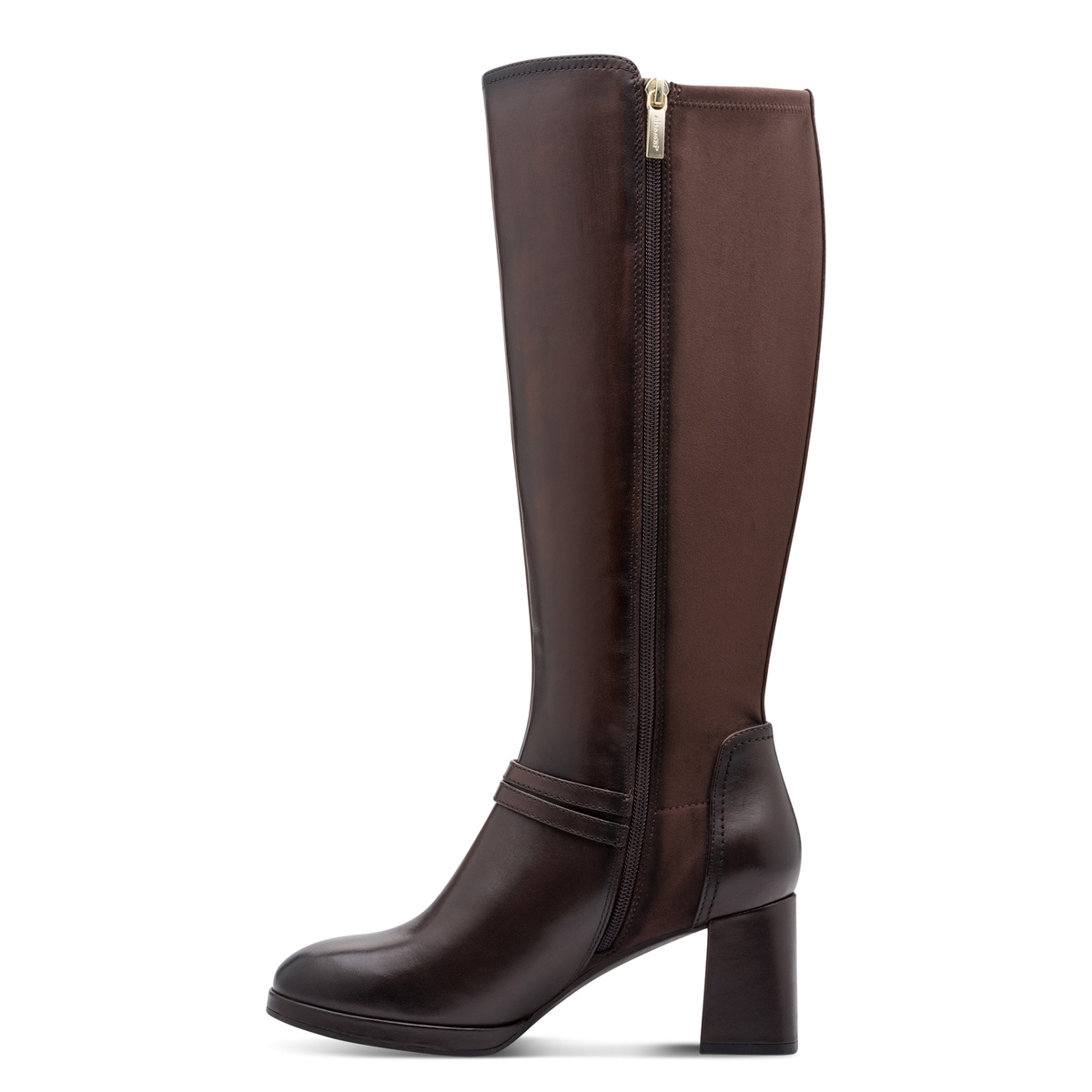Bottes talon bloc marron mocca, TAMARIS