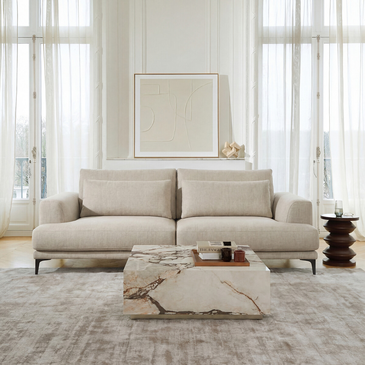 Zetel 3-zit katoen/linnen, Marsile beige   , AM.PM