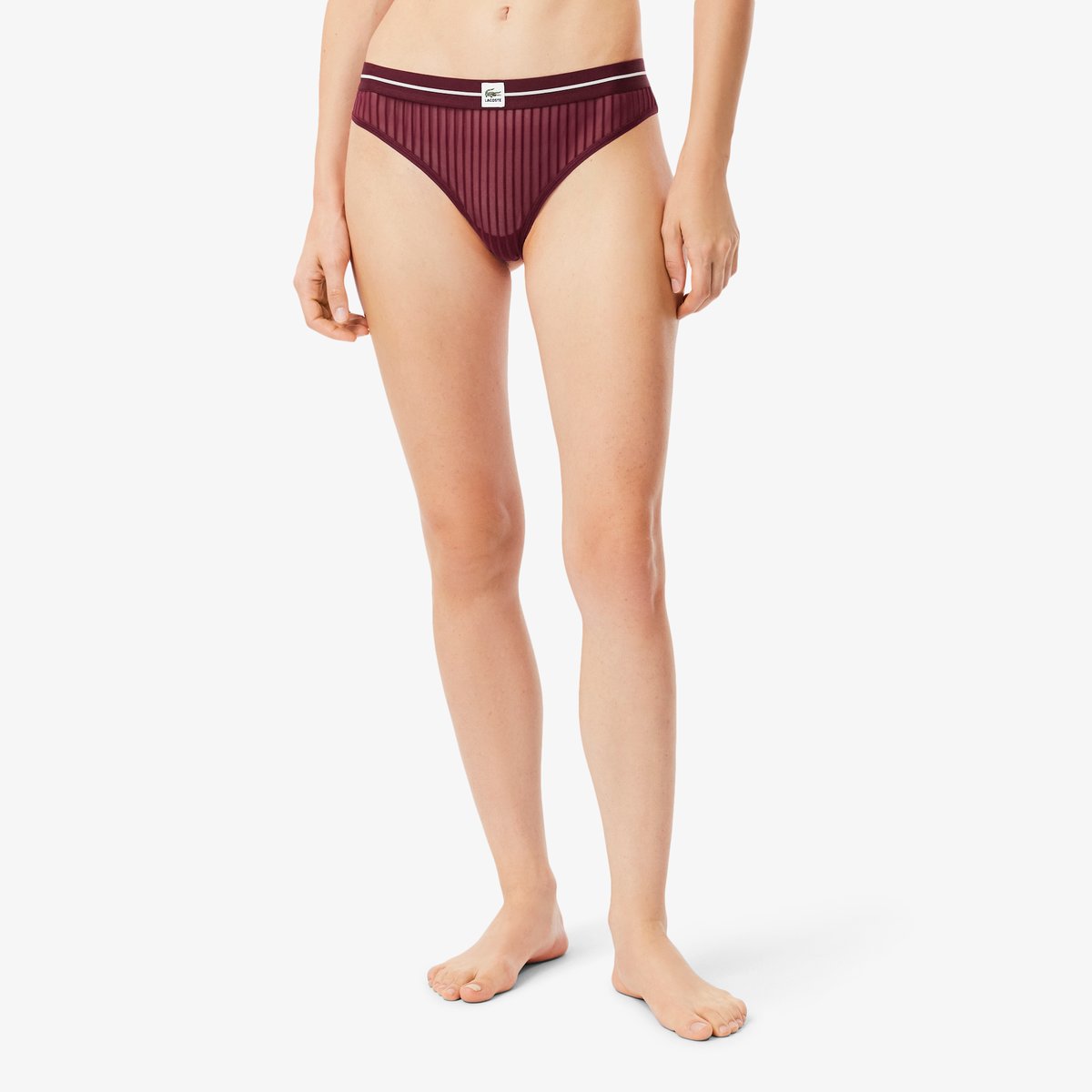 String mesh rayé velours rouge-drd, LACOSTE
