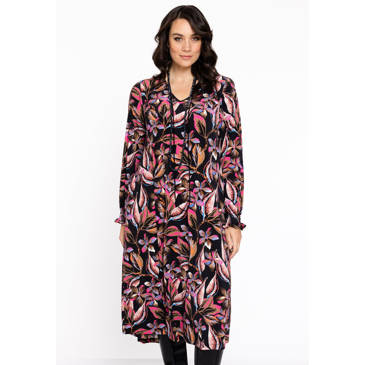 Robe imprimé / imprimée floral noir, YOEK