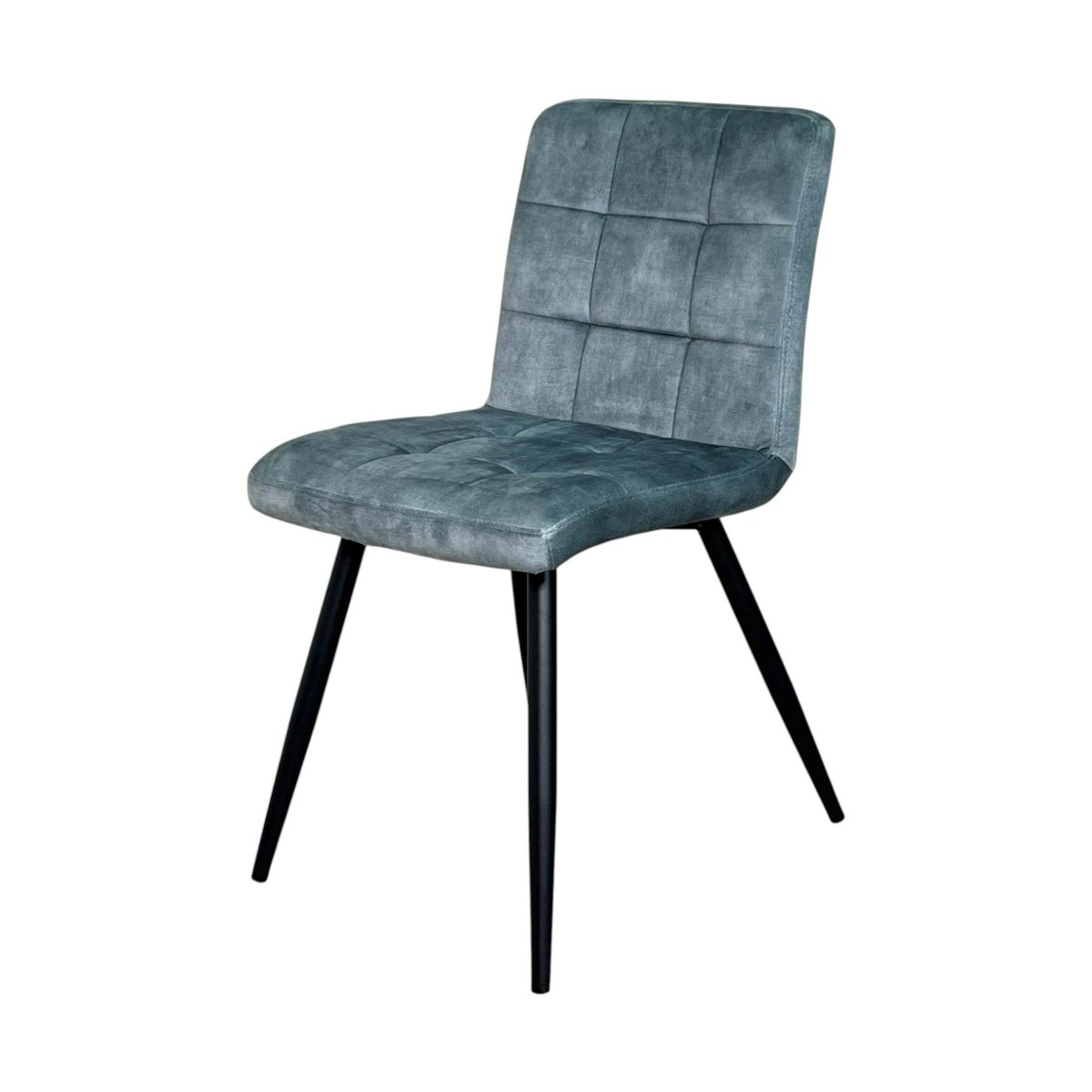 Chaise en velours capitonné (lot de 2) MALMOE bleu pétrole, PIER IMPORT