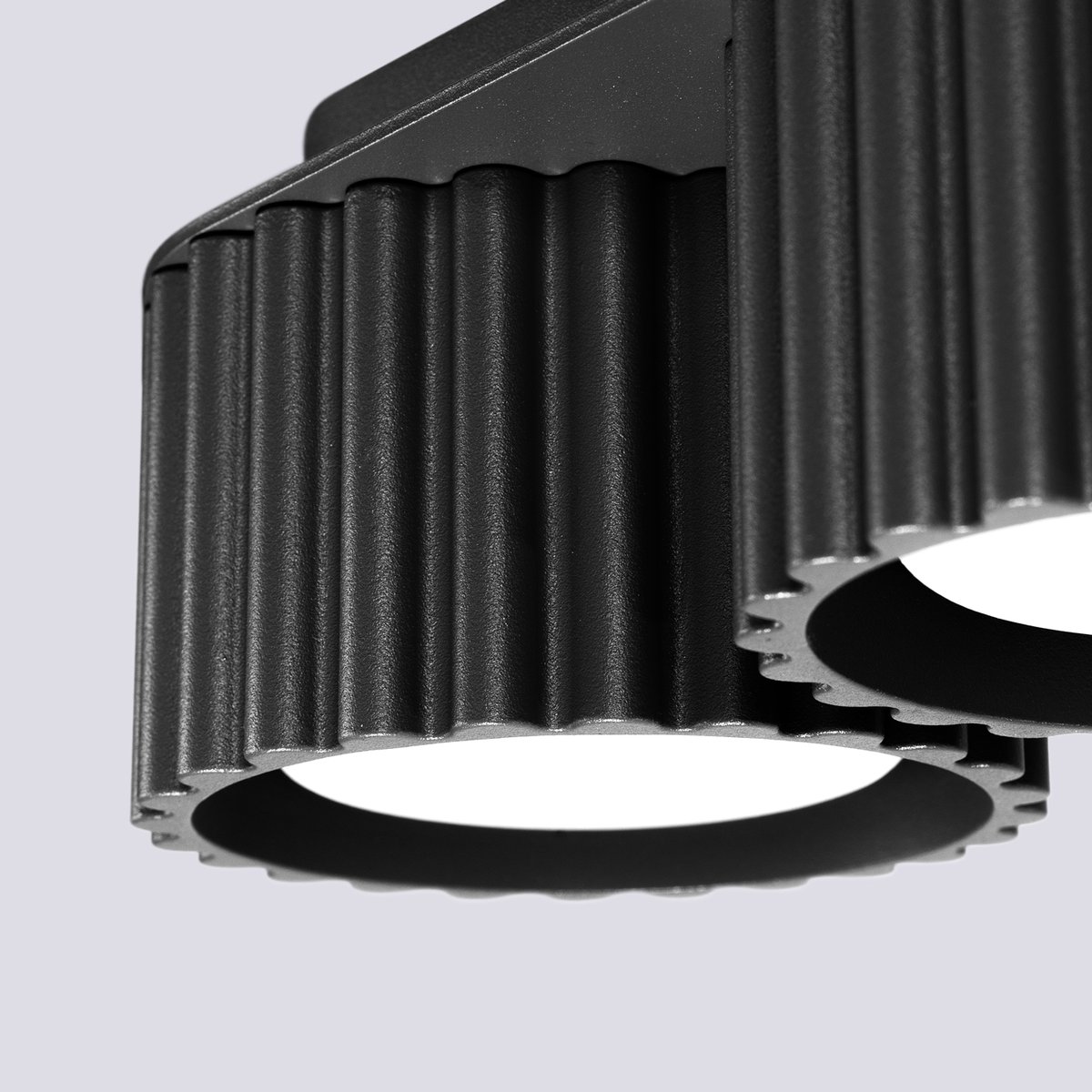Plafonnier Aluminium Noir Gx53 2 Aura noir, EDEN
