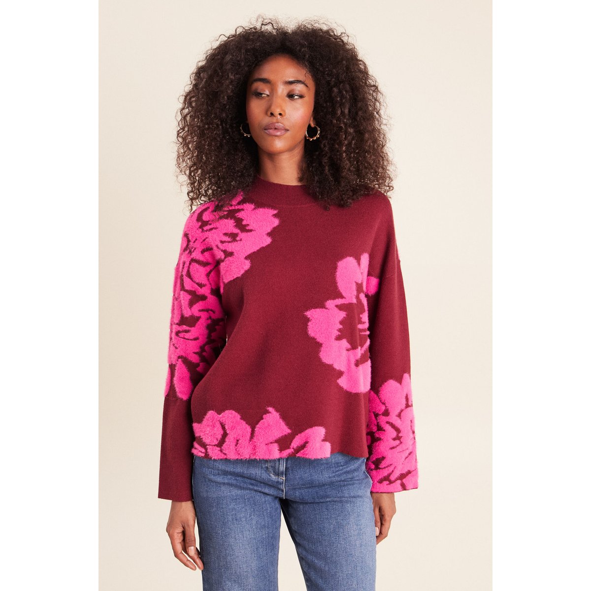 Pull col montant bordeaux, BREAL