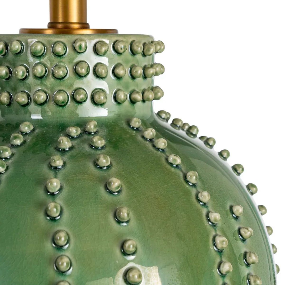 Lampe à poser en céramique verte et abat-jour lin blanc 35x35x69cm vert, WADIGA