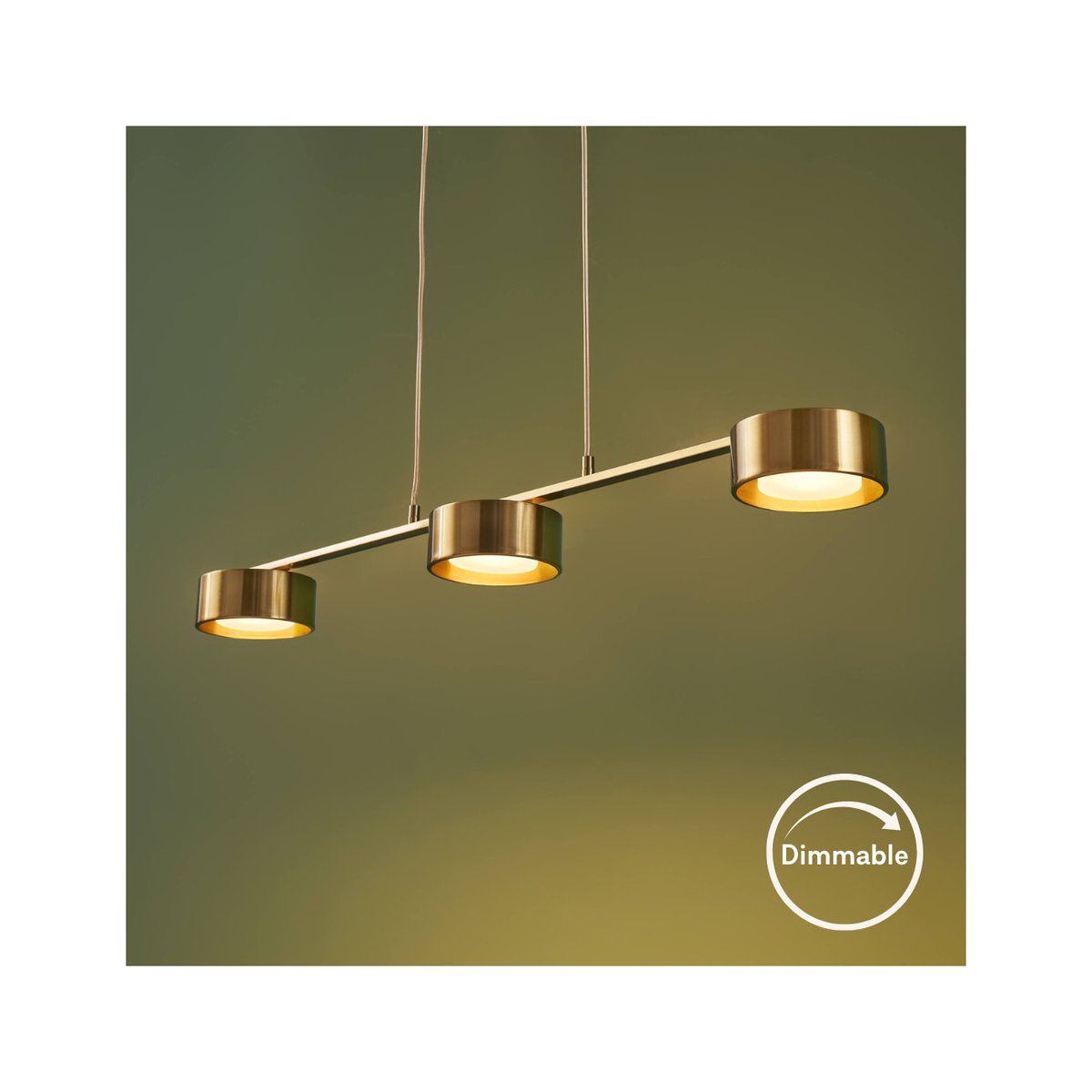 Suspension LED longiligne dorée - PRINS laiton, KOSILUM