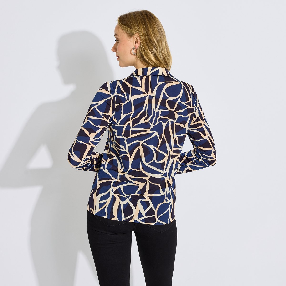 Chemise fluide imprimée bleu, GRAIN DE MALICE