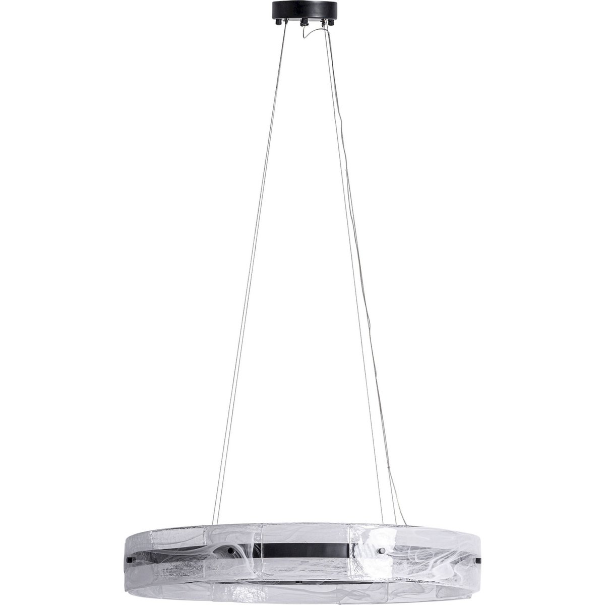 Suspension plafonnier en cristal art déco transparent et noir, RECOLLECTION