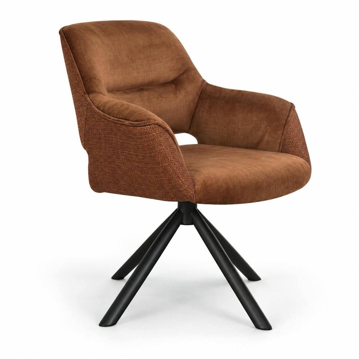 Fauteuil de table pivotant en tissu (lot de 2) IENA cuivre, PIER IMPORT