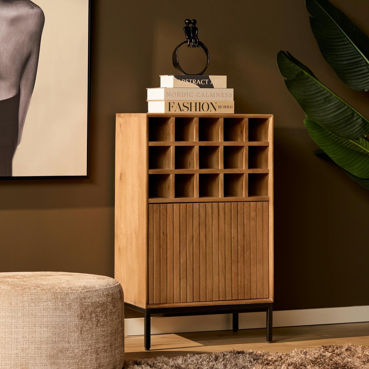 Minibar de salon en bois 1 porte CORTINA bois, PIER IMPORT