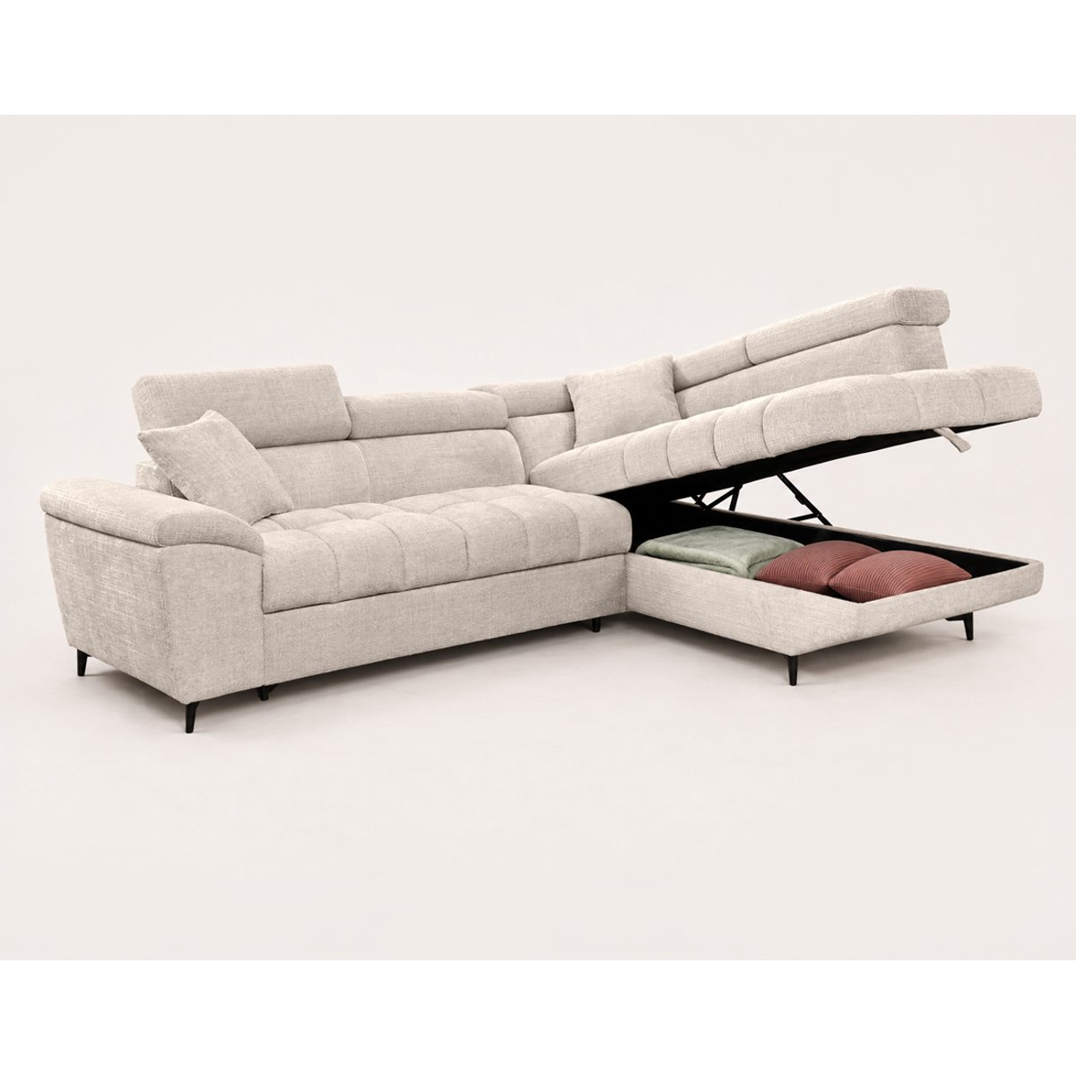 Canapé d'Angle Convertible 5 places - CAMILLE beige, BEST MOBILIER