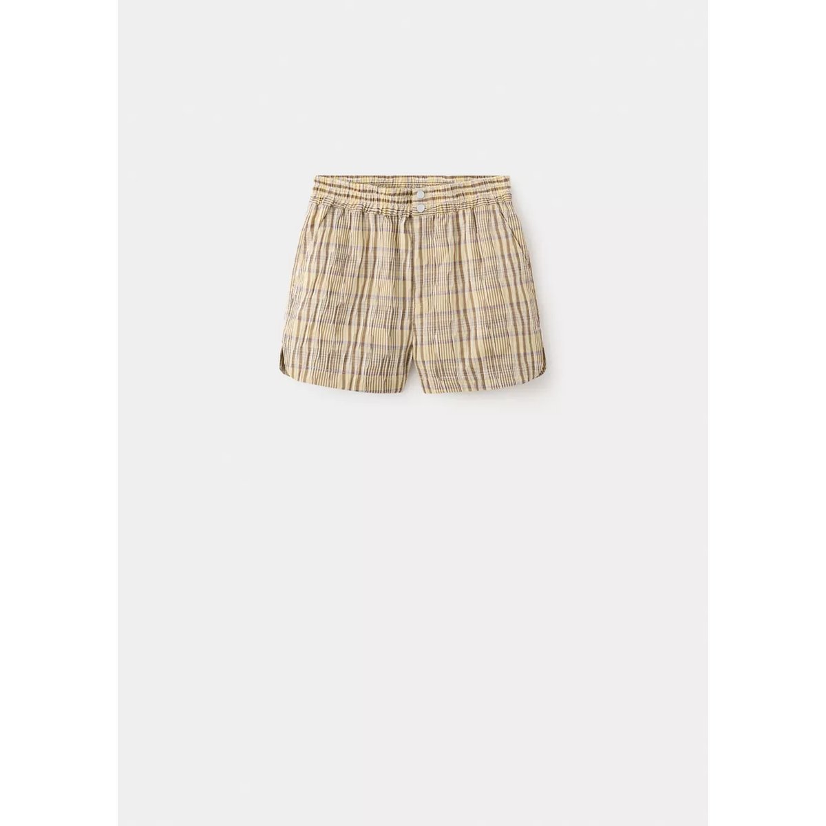 Short droit à carreaux marron, MANGO