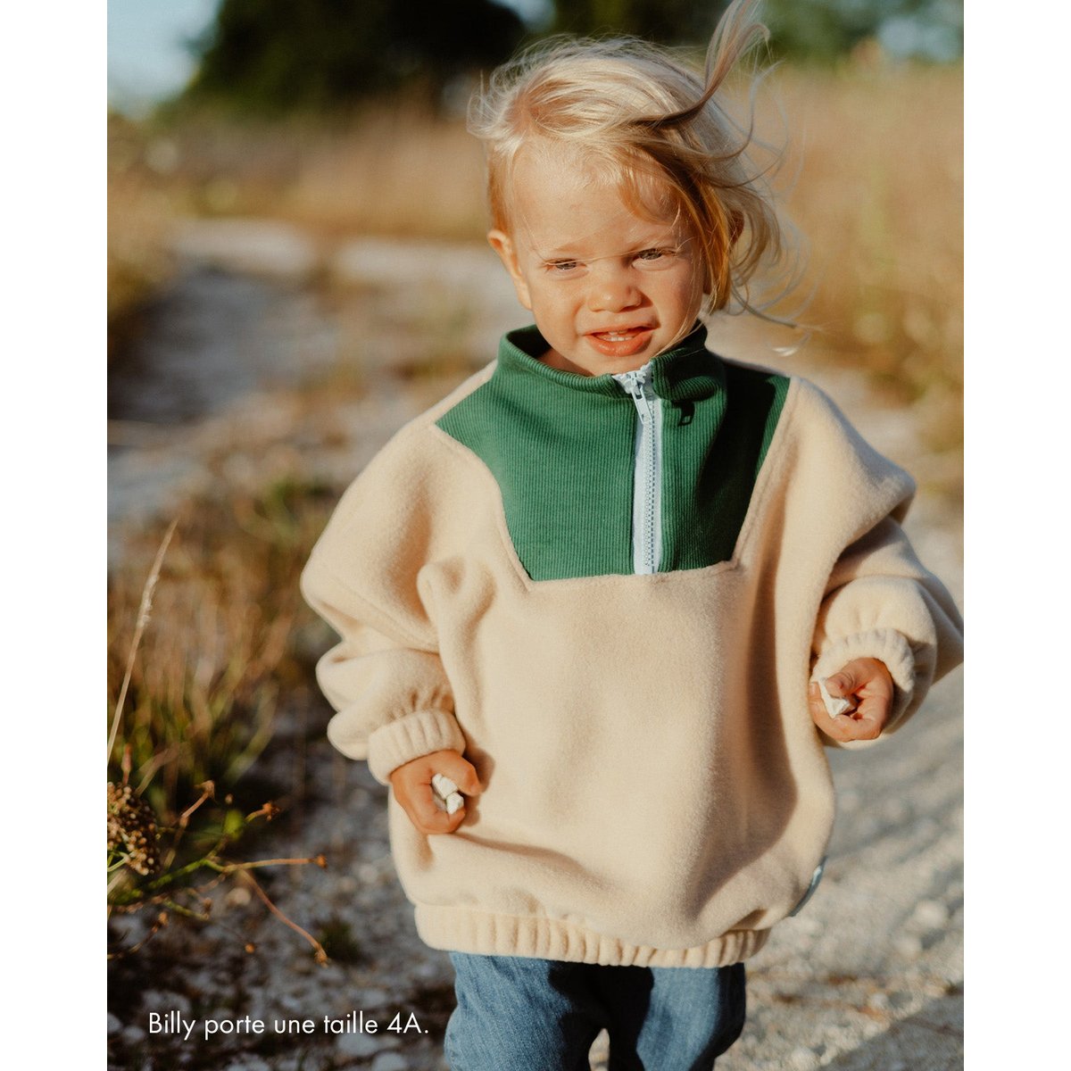 Sweat en polaire recyclée et col zippé, POLAIRE ZIPPÉE beige - latté, EMOI EMOI