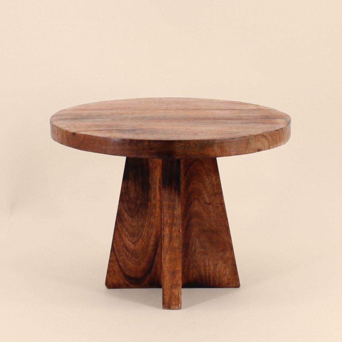 Plateau sur pied en bois 30cm naturel, ORNAMI