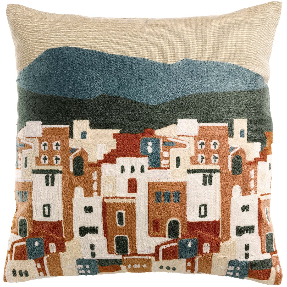 Coussin brodé Échappée Nomade multico, EDEN