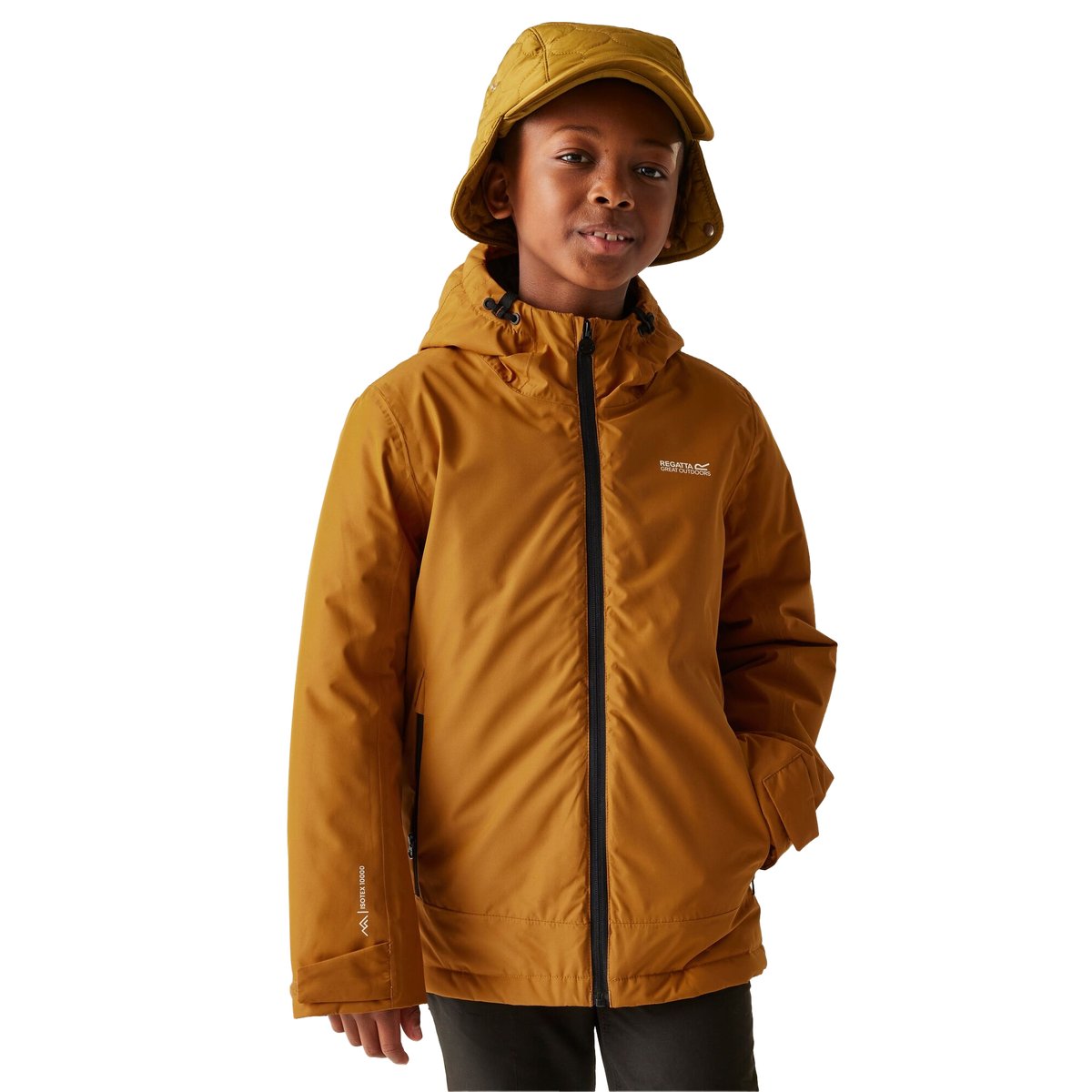 Veste imperméable FRELTON citrouille épicée / noir, REGATTA