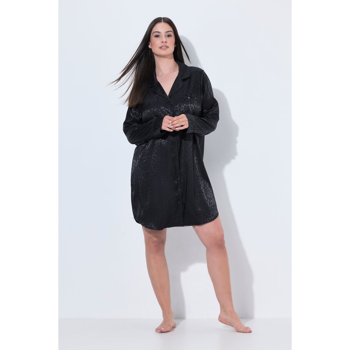 Chemise de nuit TruYou, motif léopard noir, ULLA POPKEN