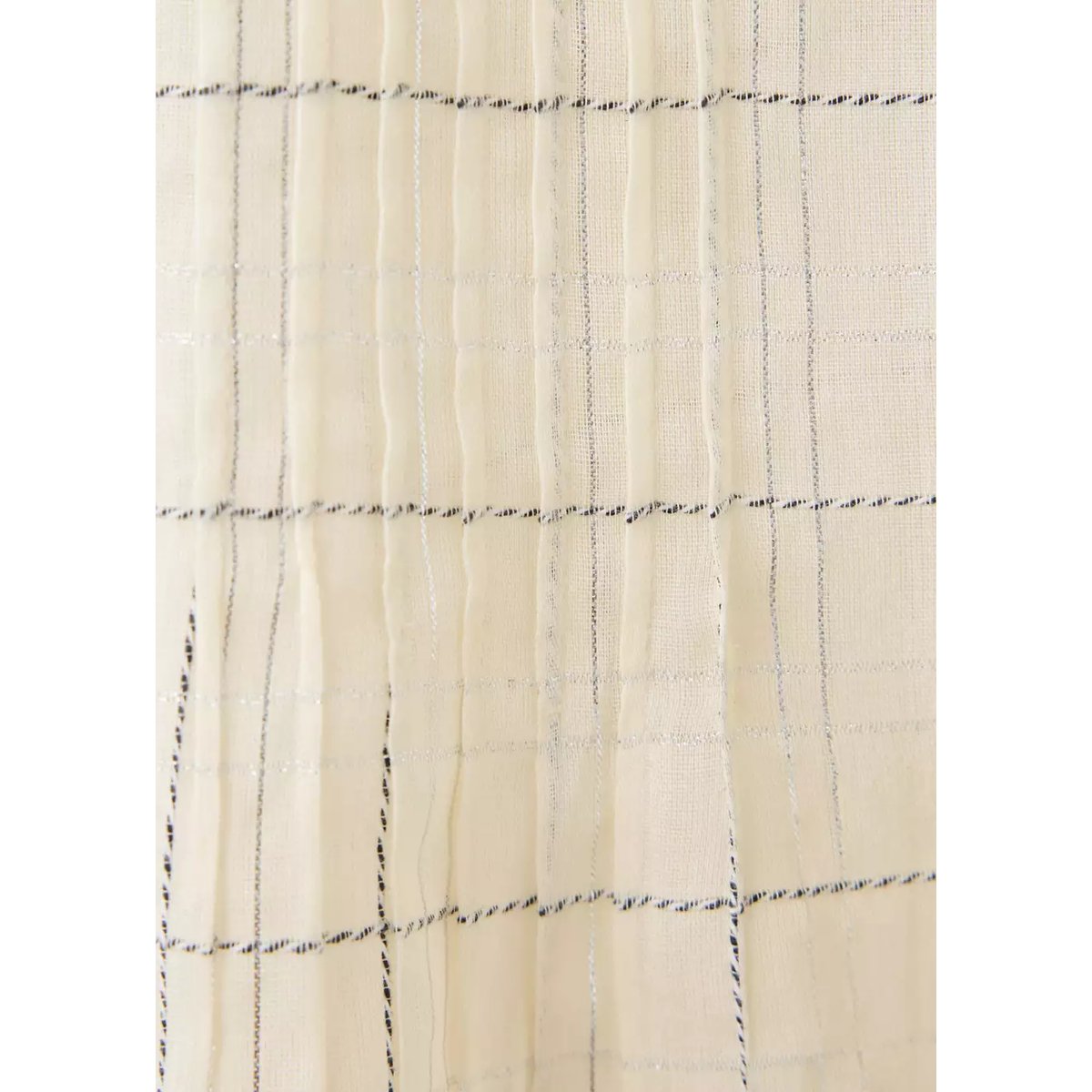 Blouse à carreaux avec volants blanc cassé, MANGO TEEN