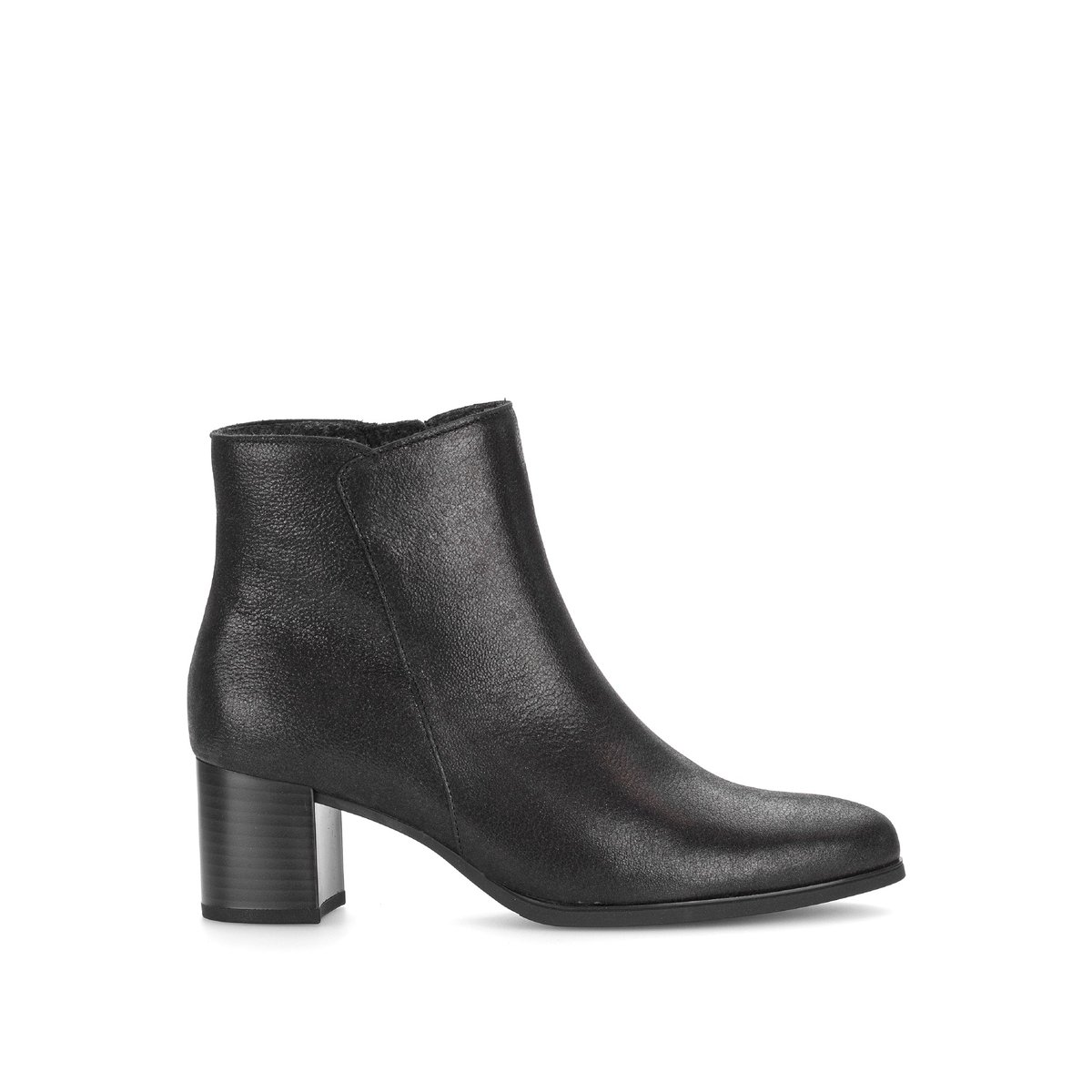 Bottines en cuir à talon décroché noir, GABOR