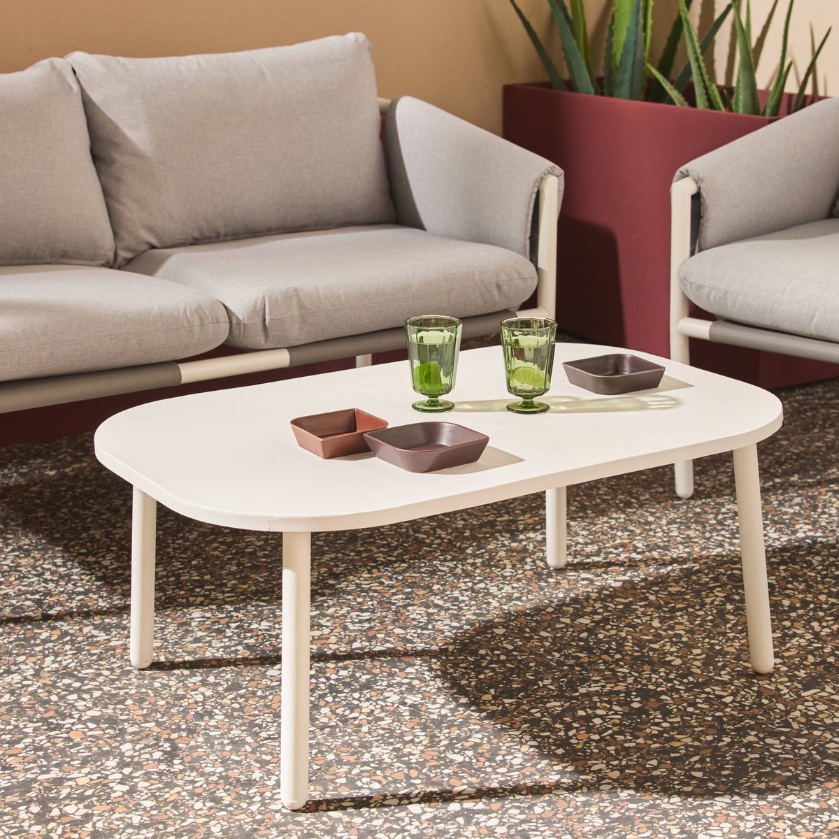 Salon de jardin acier 4 places KYO gris, SWEEEK