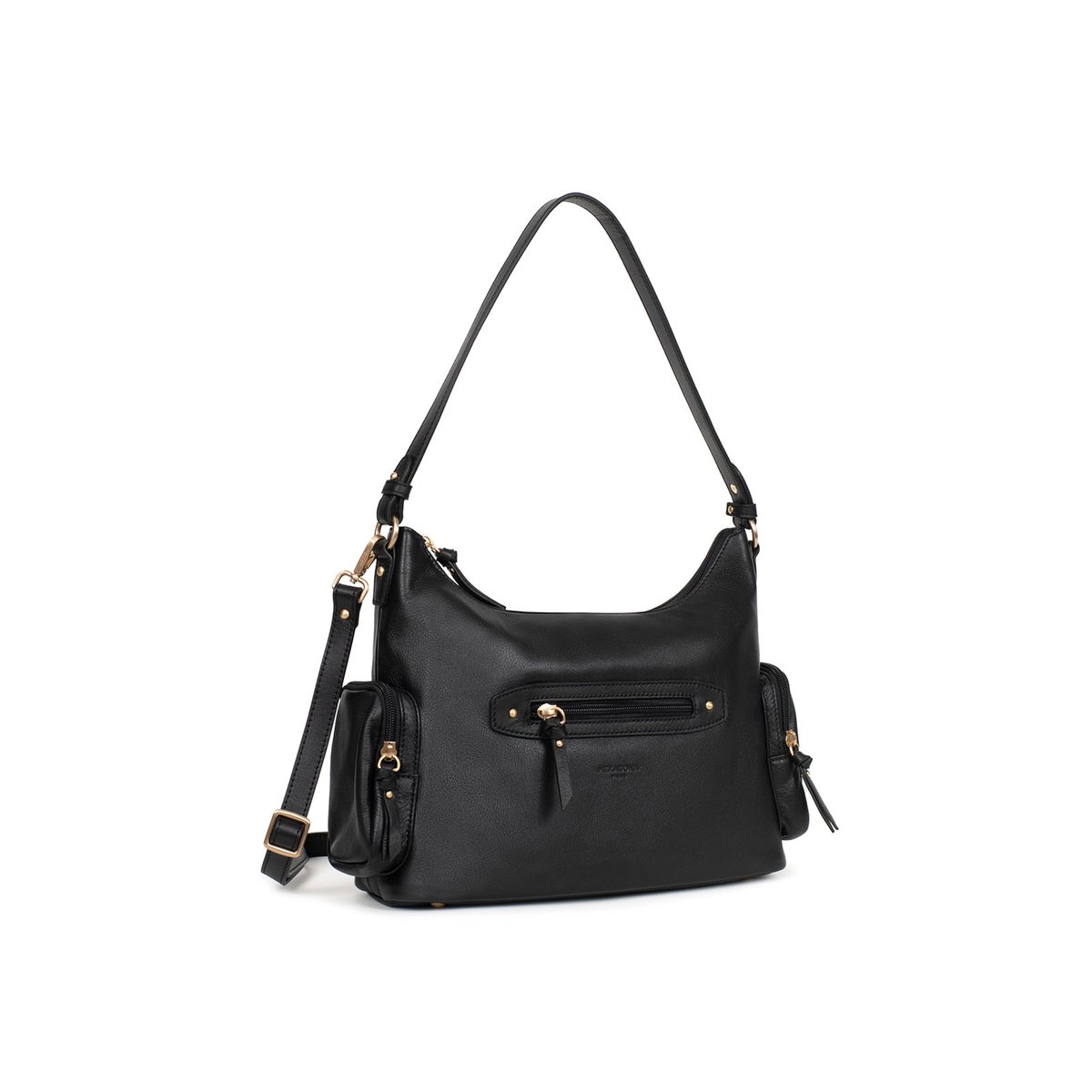 Sac porté épaule 1 anse TAIMA noir, HEXAGONA