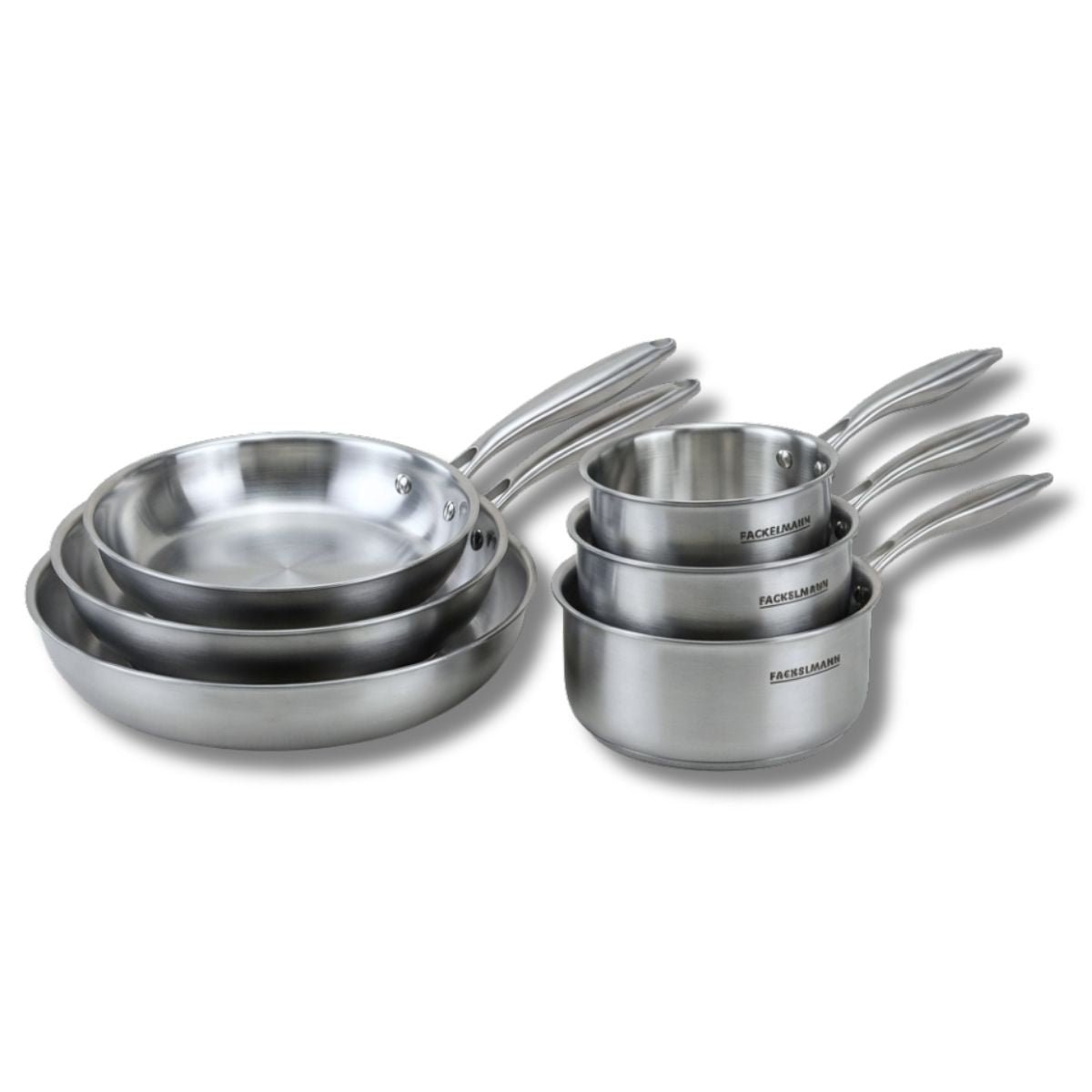 Batterie 3 poêles 20/26/28cm + 2 casseroles 14/18cm VITA3 gris, FACKELMANN
