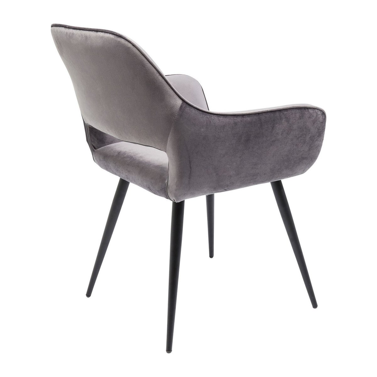 Chaise avec accoudoirs en velours, SAN FRANCISCO bleu pétrole, KARE DESIGN