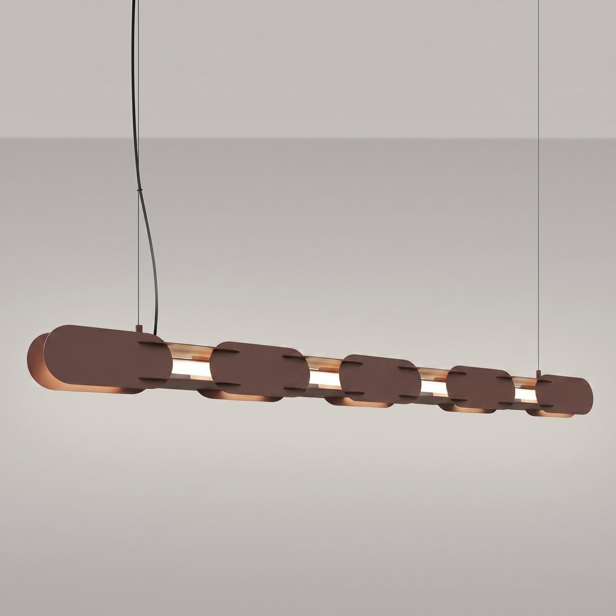 Suspension Acier Marron LED 1 Chain marron, EDEN