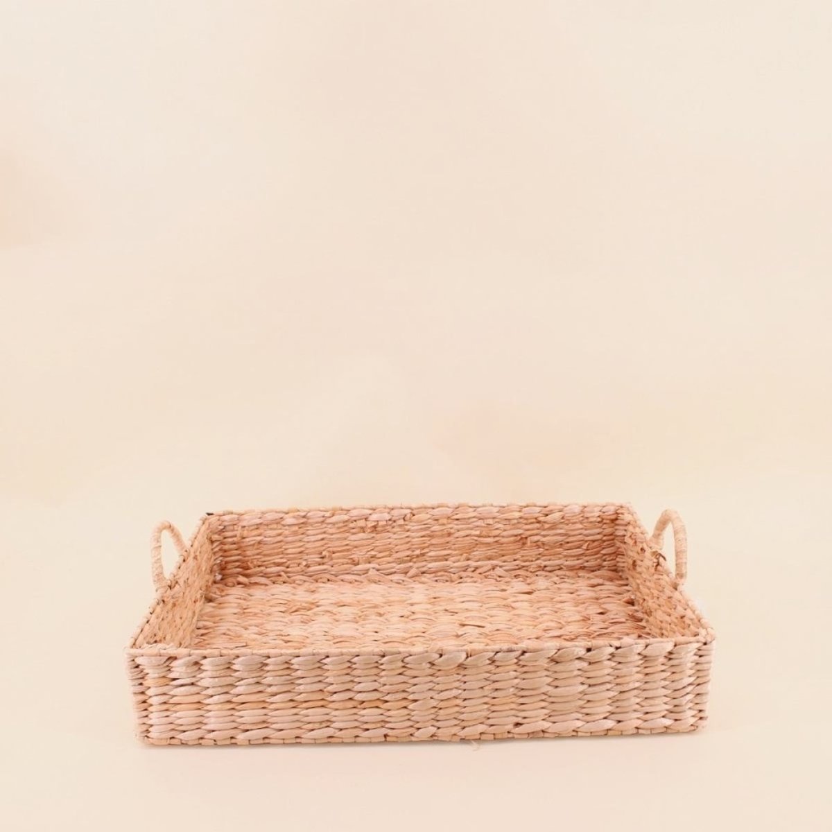 Plateau avec poignées en fibres naturelles 50x35cm naturel, ORNAMI