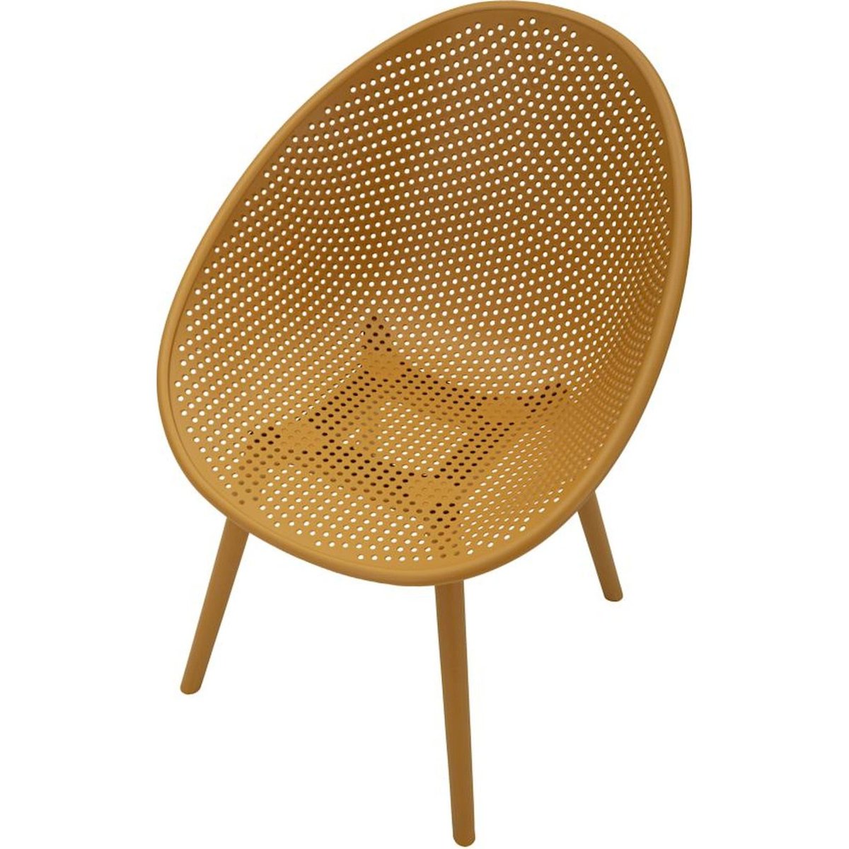 Chaise enveloppante ajourée lot de 2 MODERN moutarde, RECOLLECTION