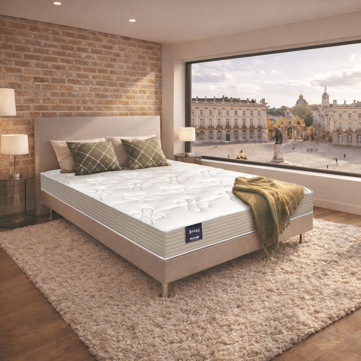 Matelas en latex confort très ferme Dahlia 2 couleur unique, DUNLOPILLO