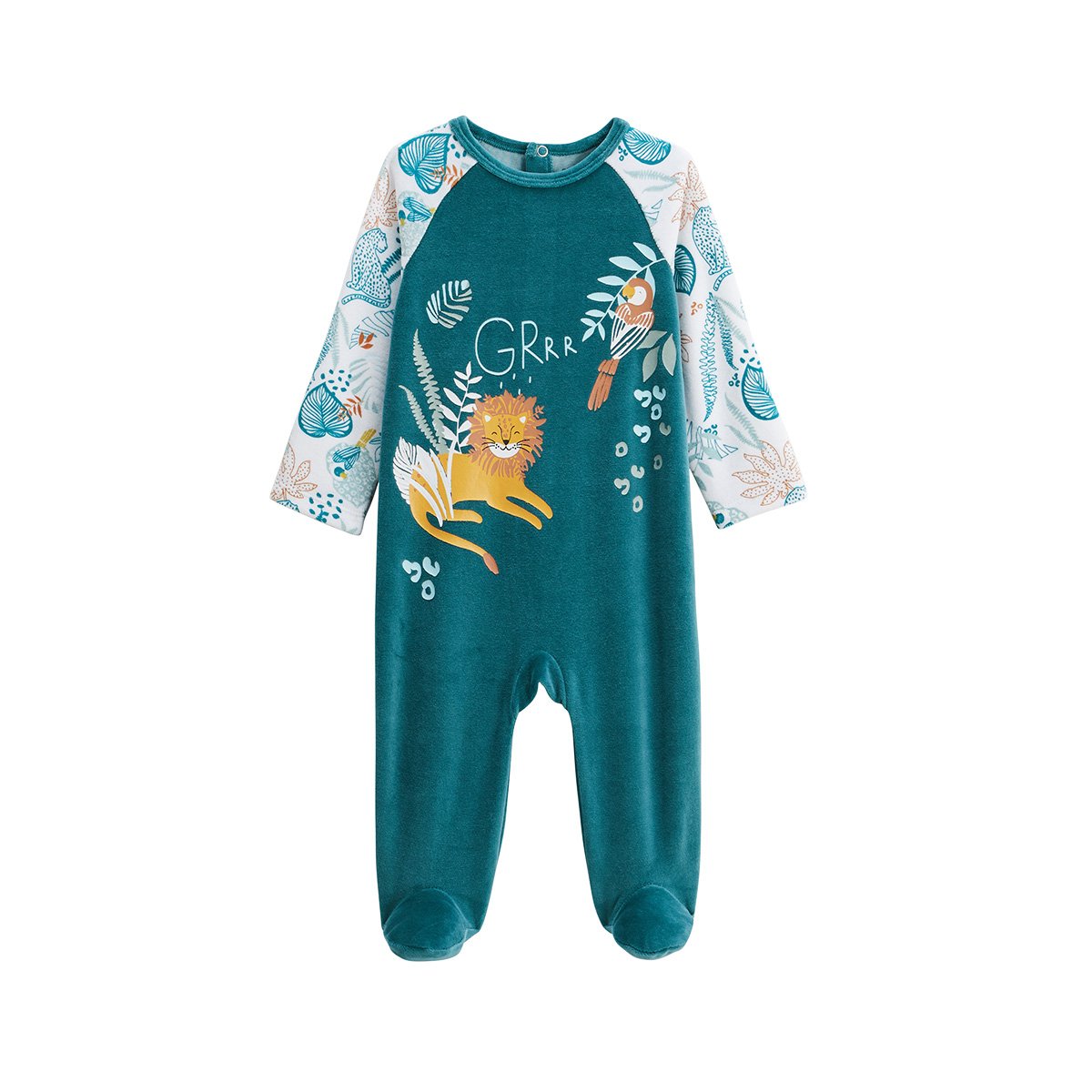 Pyjama bébé en velours Roméo bleu, PETIT BEGUIN