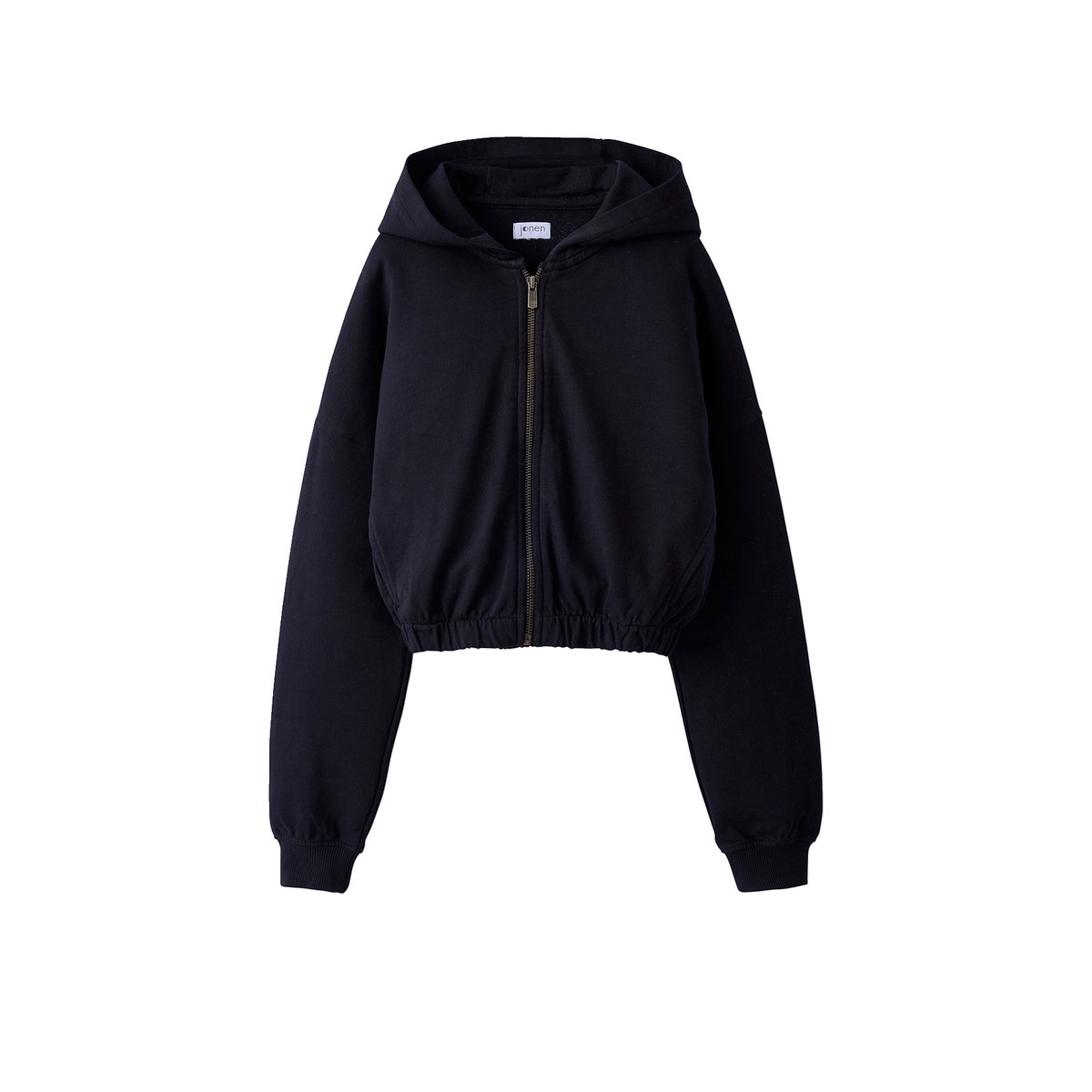 Sweat cropped zippé à capuche anthracite, JONEN