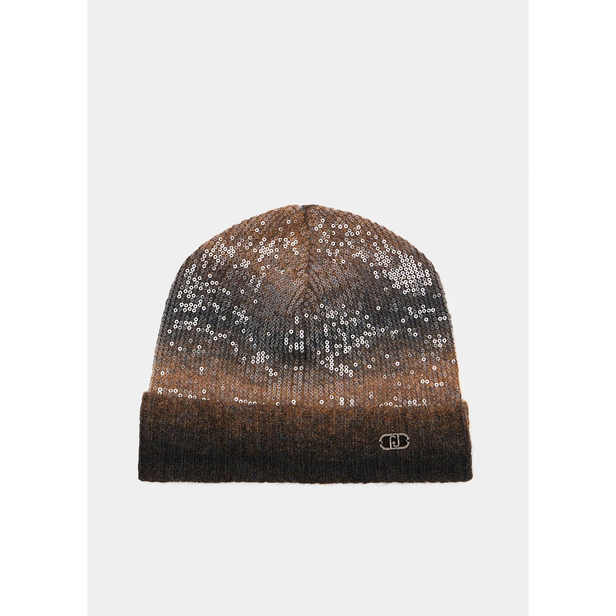 Bonnet en laine mélangée dégradée marron, LIU JO