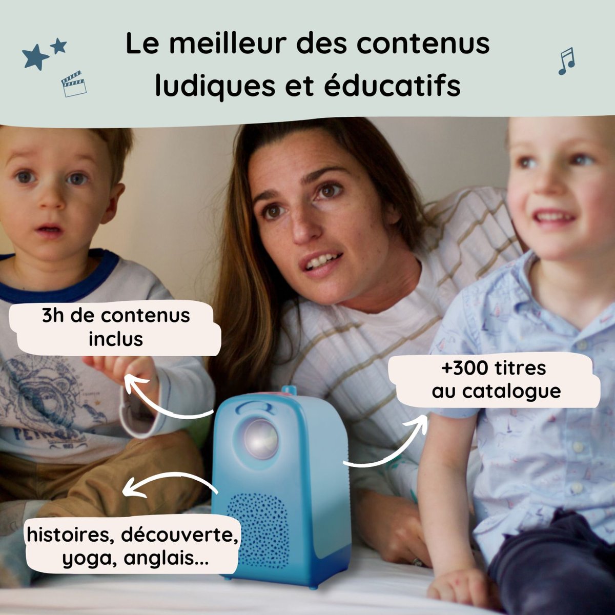 Vidéoprojecteur Tikino des 3-10 ans qui éveille et émerveille bleu, TIKINO