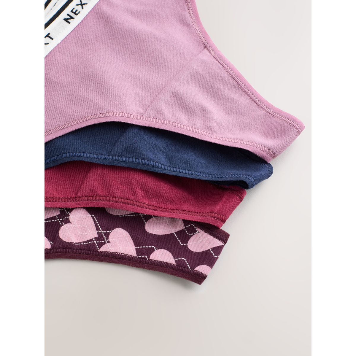 Culotte en coton à logo, lot de 4 argyle bleu marine, NEXT