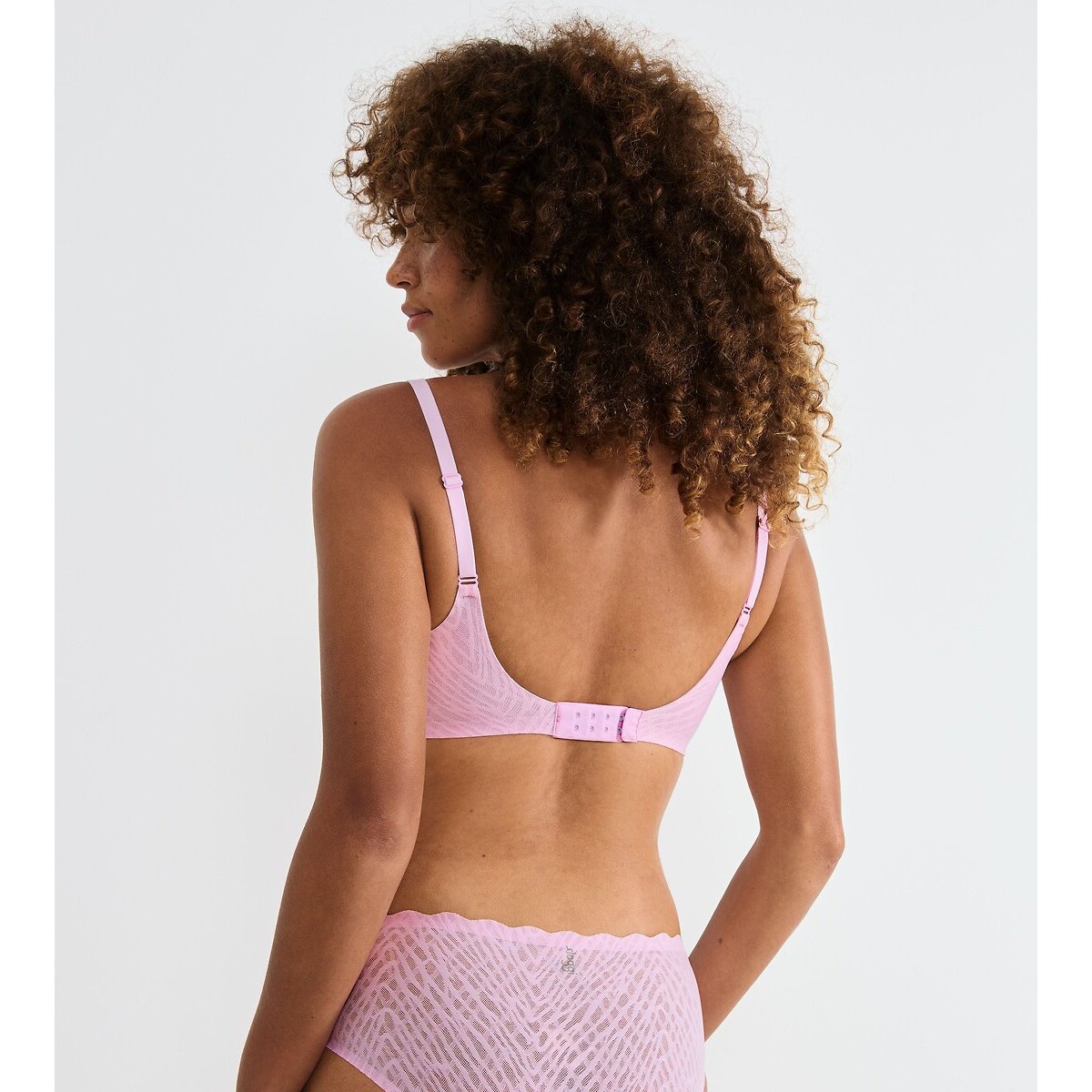 Reggiseno push-up senza ferretto ZERO FEEL BLISS rosa fucsia ricamo caramello, SLOGGI