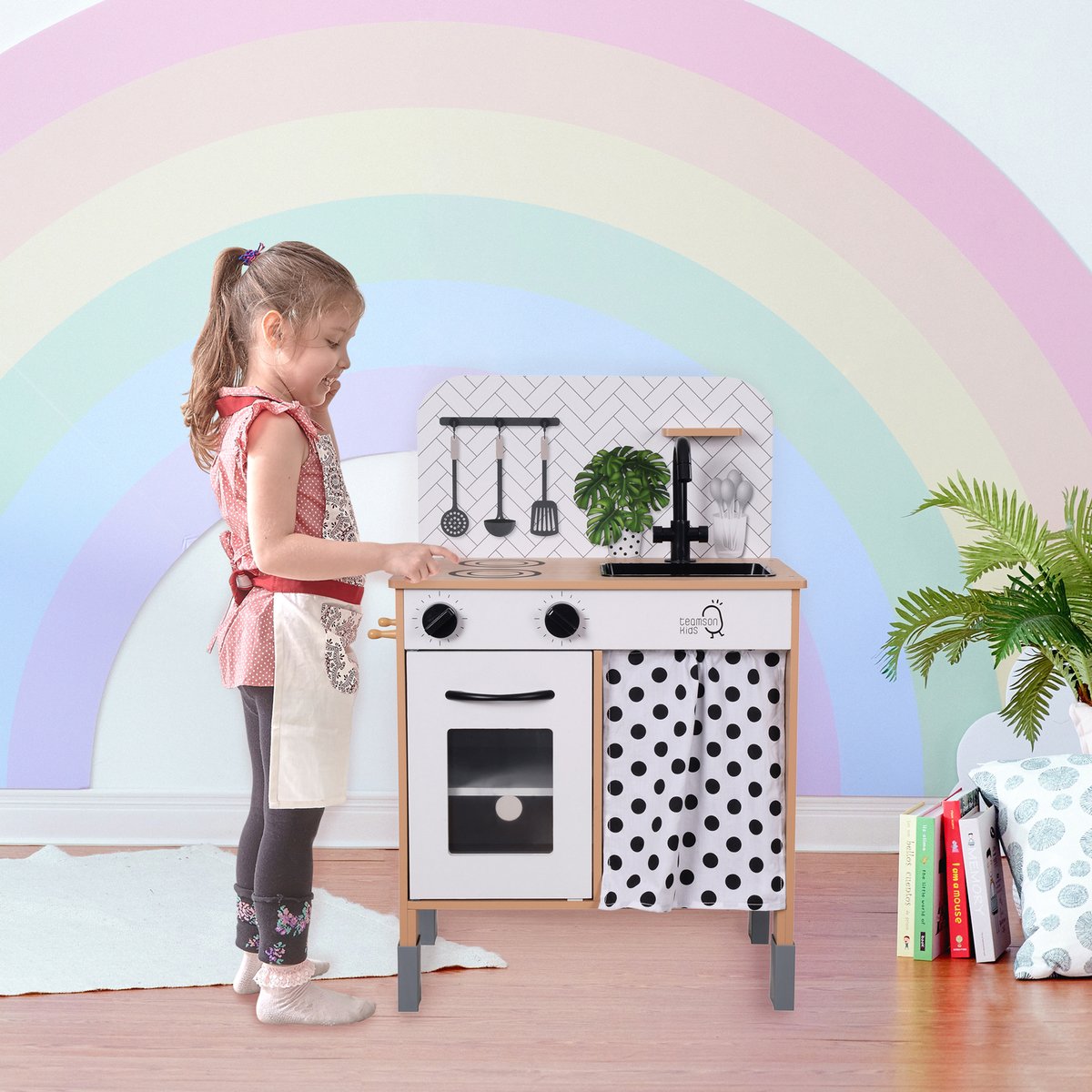 Cuisine Enfant Bois Hauteur Réglable PHILLY noir/blanc, TEAMSON KIDS