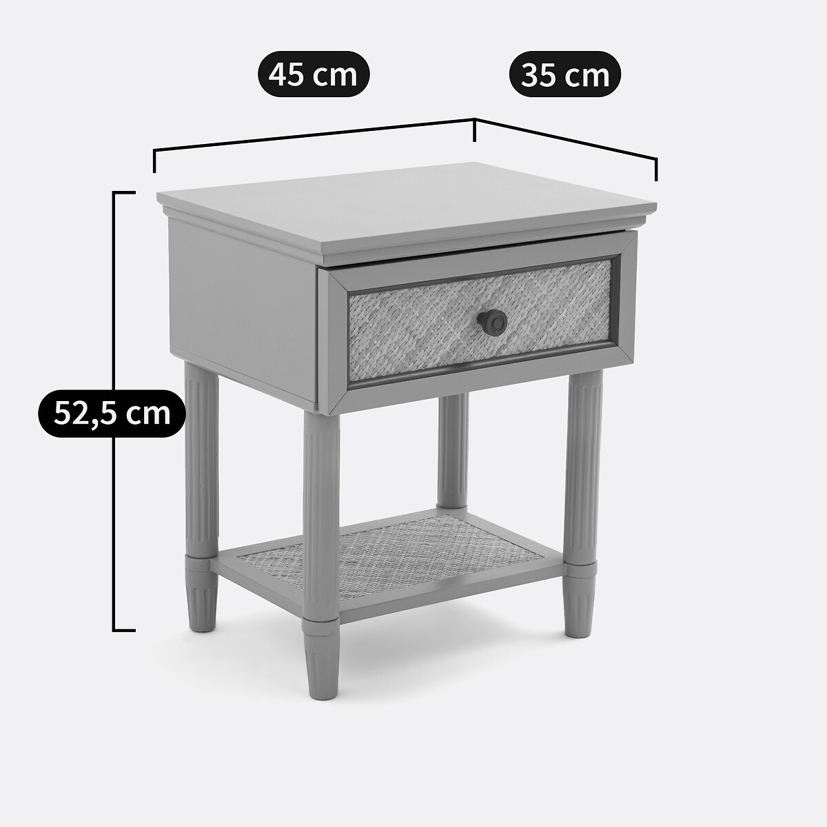 Sidore 1 Drawer Bedside Table pale green, LA REDOUTE INTERIEURS