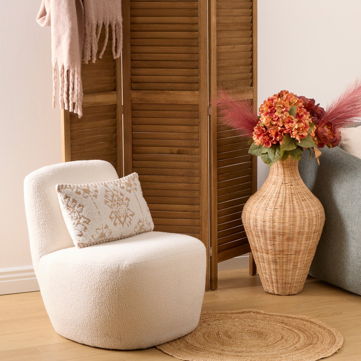 Fauteuil en peuplier LEONE blanc, ATMOSPHERA
