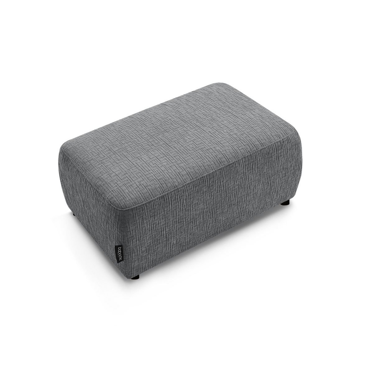 Pouf tissu texturé, ATILLA gris foncé, BOBOCHIC