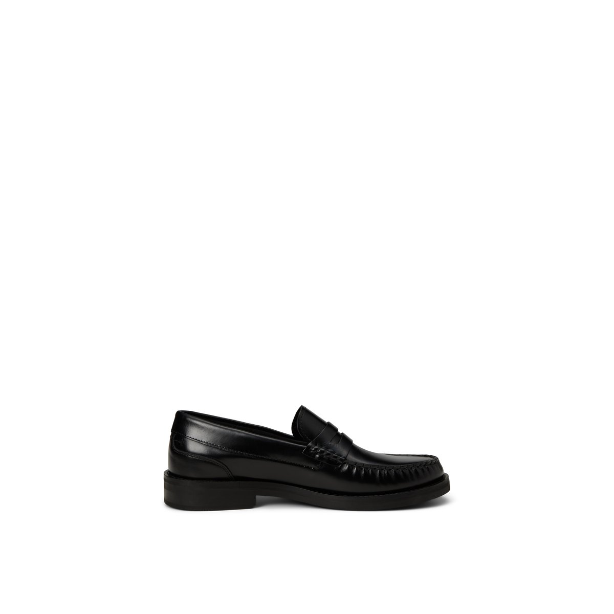 Mocassins penny modèle Michael en cuir de vachette poli noir, MARC O'POLO