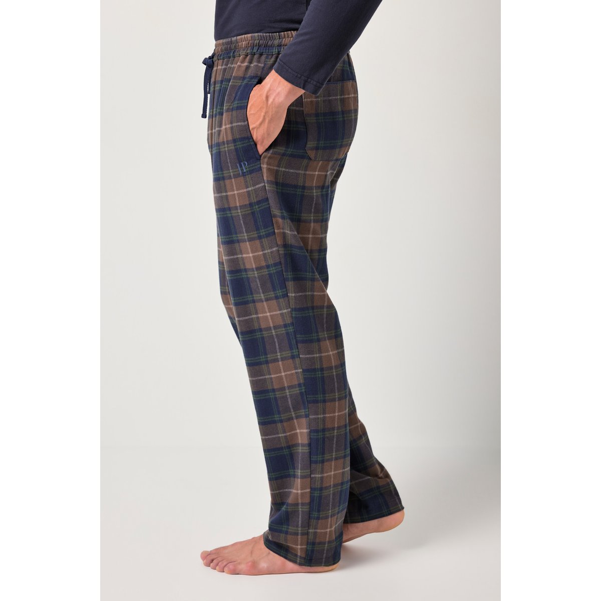 Pantalon de pyjama, flanelle à carreaux noisette, JP1880