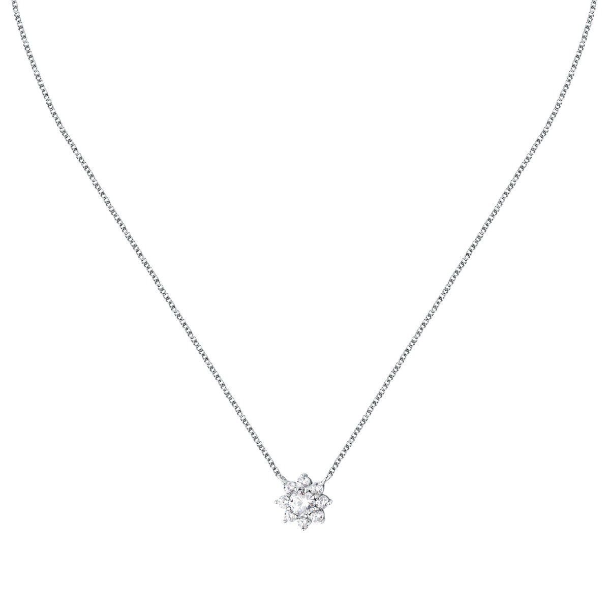 Collier en acier, cristaux, TESORI blanc, MORELLATO